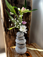 Cairn Vase – Handcrafted from Naturally Tumbled Beach Stones