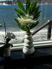 Cairn Vase – Handcrafted from Naturally Tumbled Beach Stones