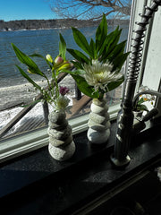 Cairn Vase – Handcrafted from Naturally Tumbled Beach Stones