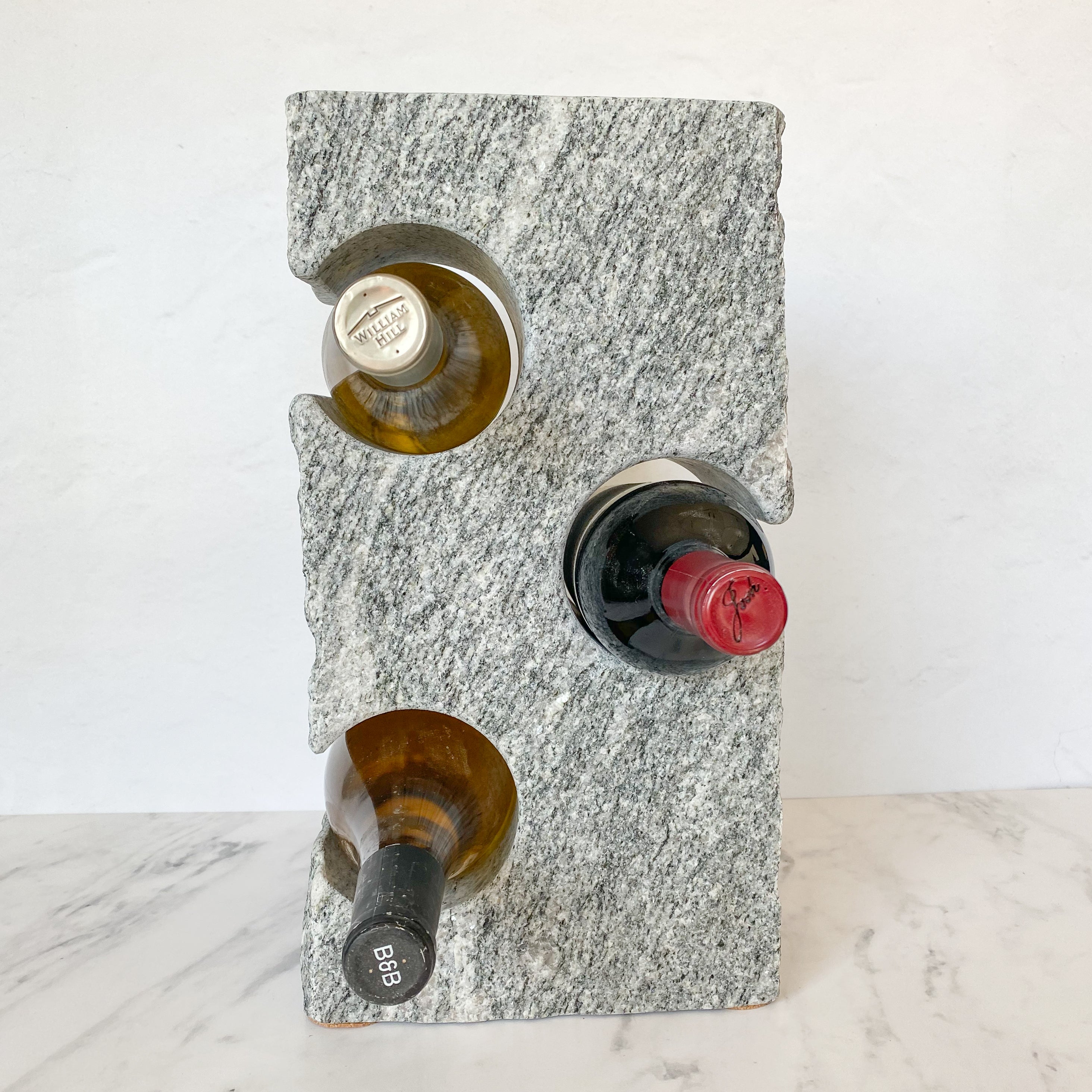 3 Bottle Granite Wine Rack
