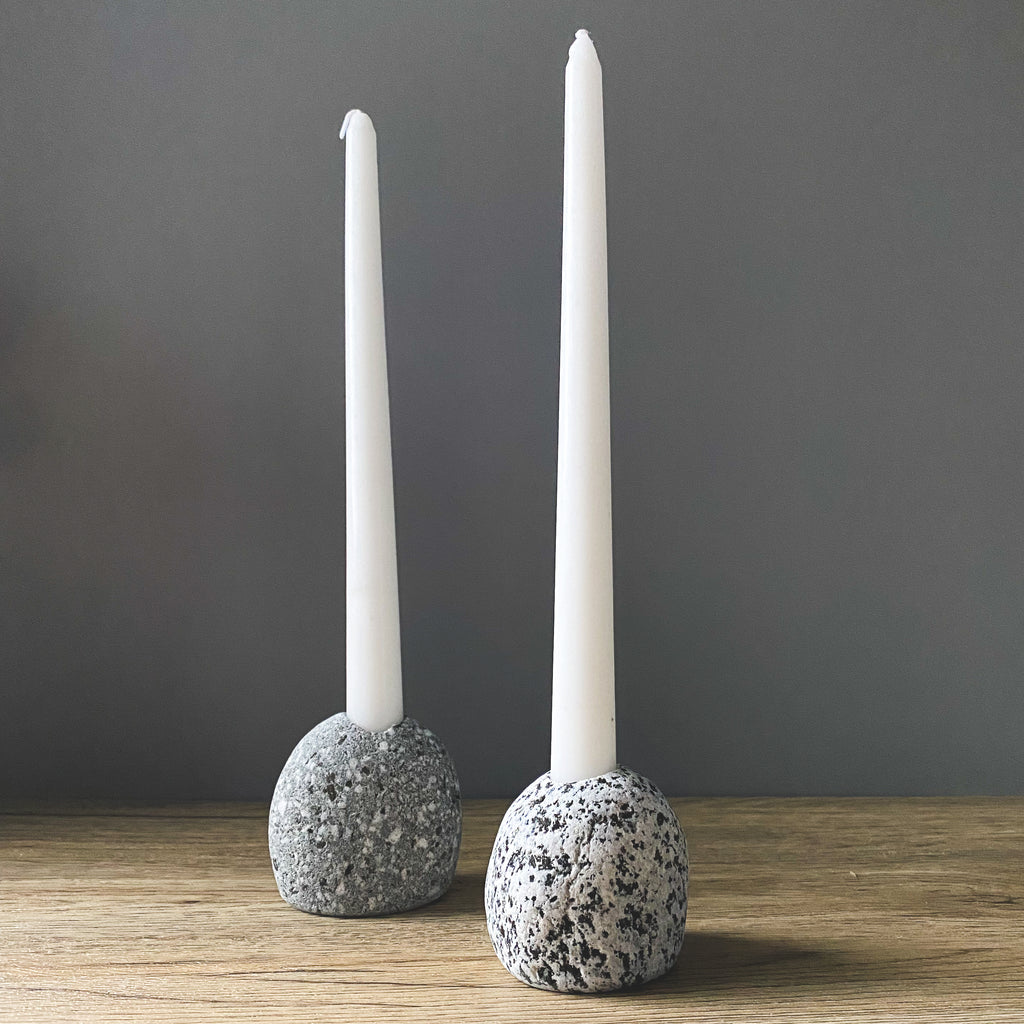 Candle Holder with Rocks & Stones – Funky Rock Designs